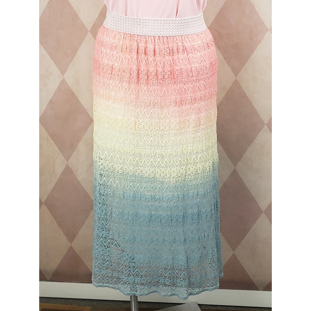 🆕️ Shoreline | Pastel Gradient Lace Skirt
